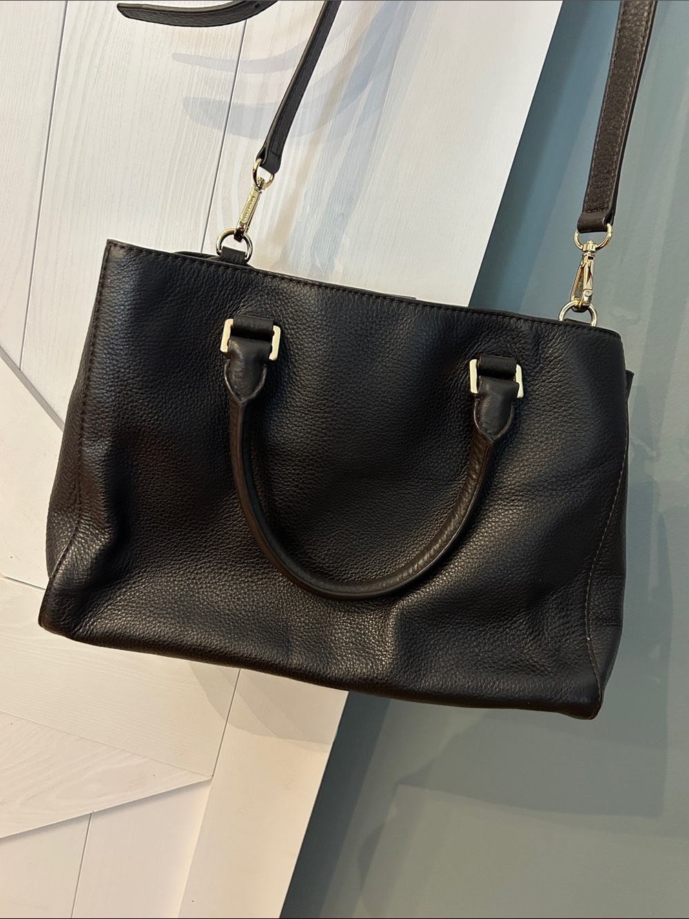 *on hold* MICHAEL KORS Sutton Top Handle Satchel Handbag Saffiano Leather Brow - Picture 5 of 10